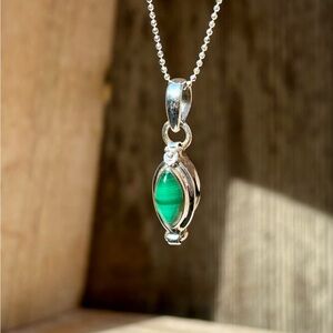 Malachite Poison Pendant Necklace